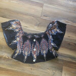 Elegant Black Paisley Women's Blouse